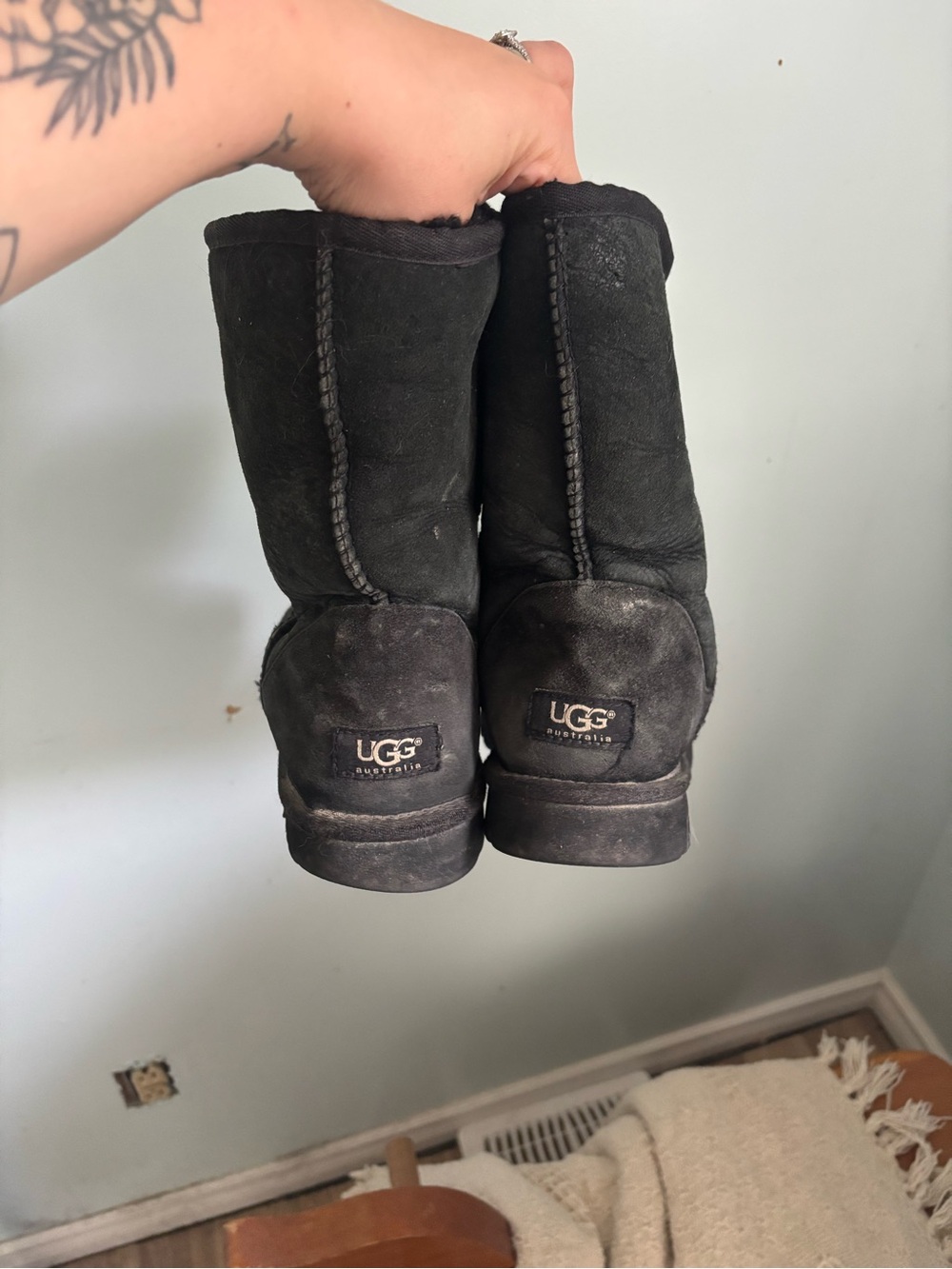 UGG Black Classic Short Sheepskin Boots